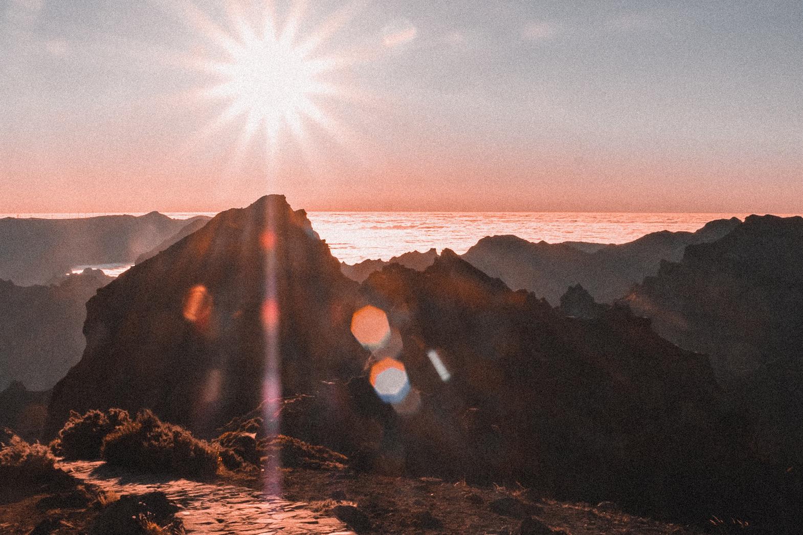 sunset over a rocky shore