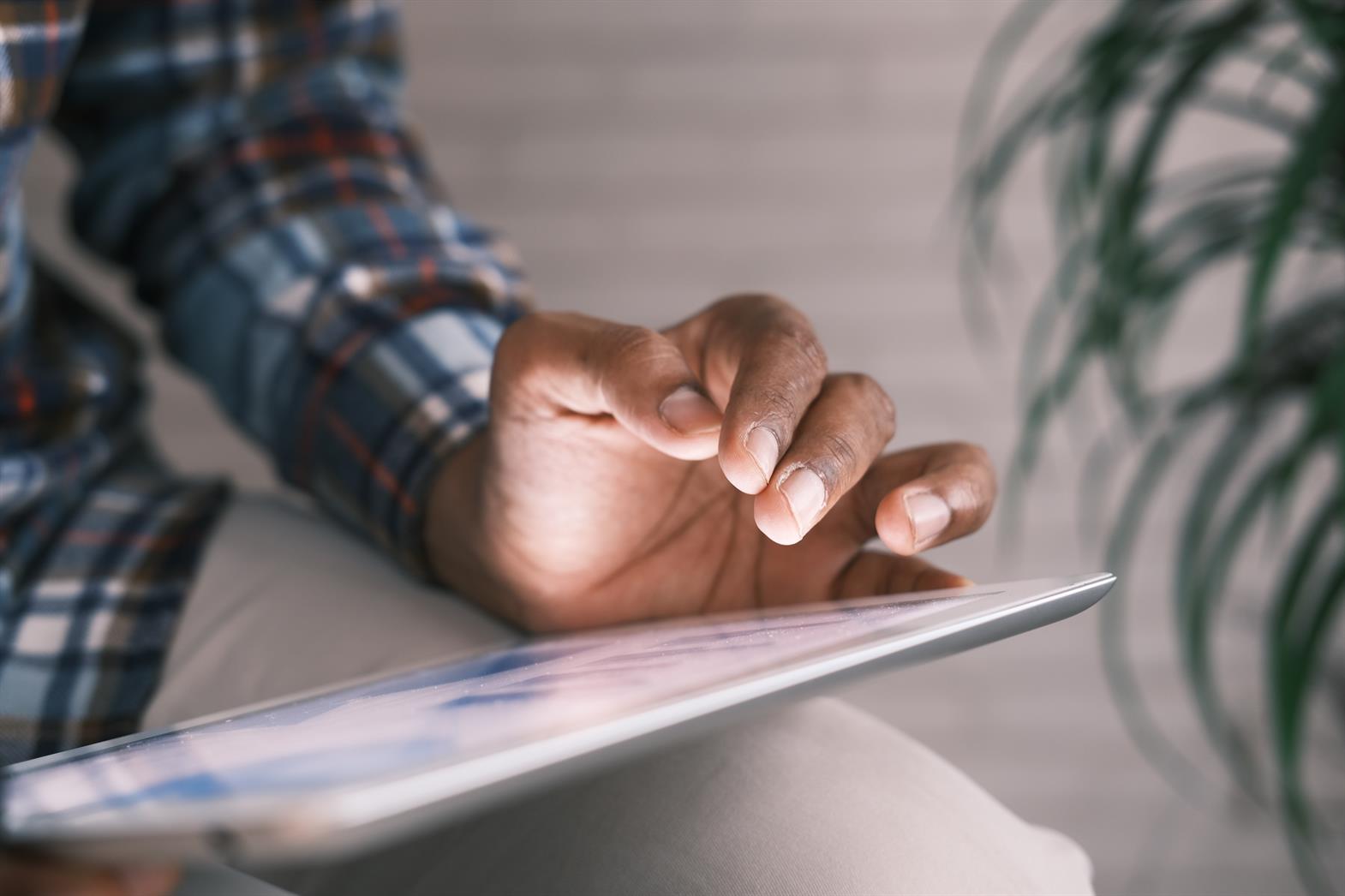 A person using a tablet