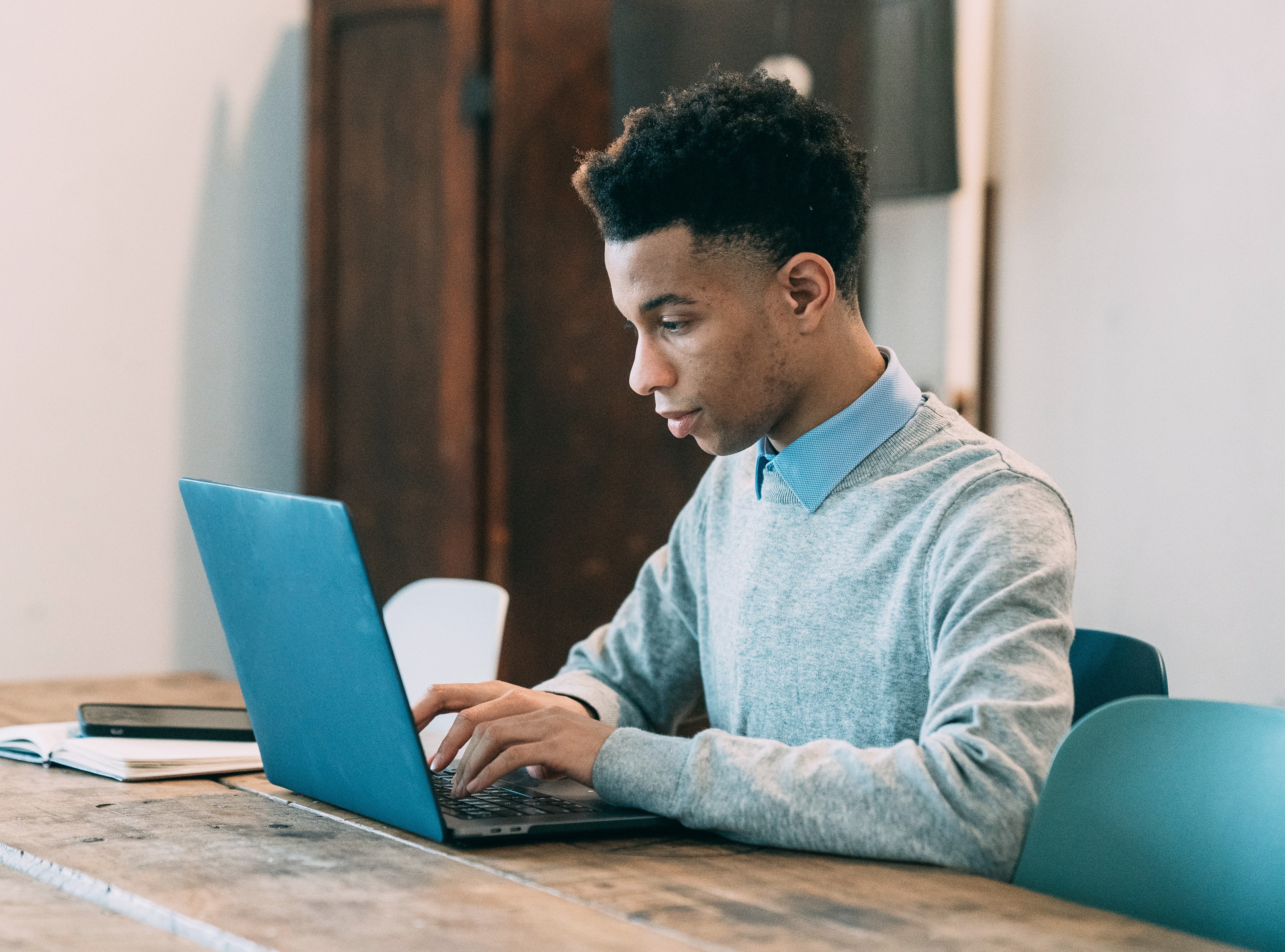 A person reviewing a form