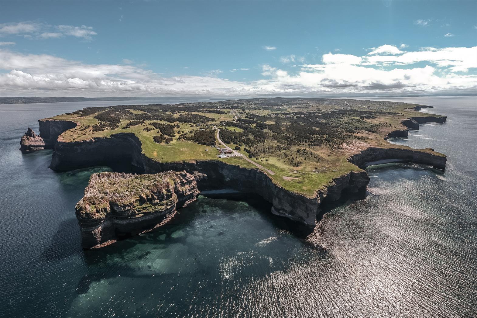An aerial view of Bell Island, Newfoundland