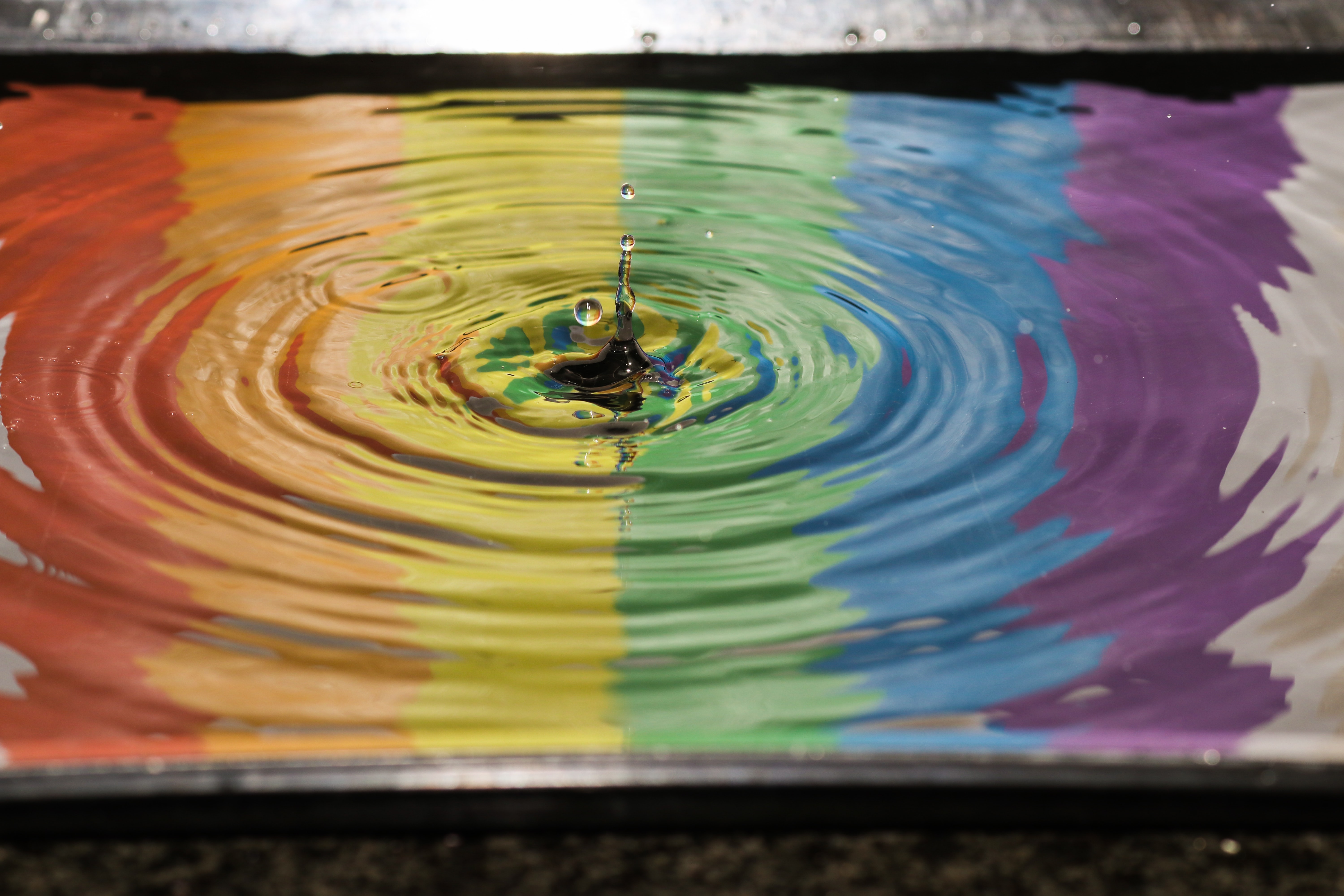 A Rainbow water drop